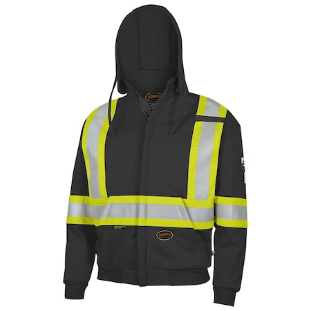 Pioneer Safety Hoodie, Hi-Vis, Black, Cotton, L V2570470U-L
